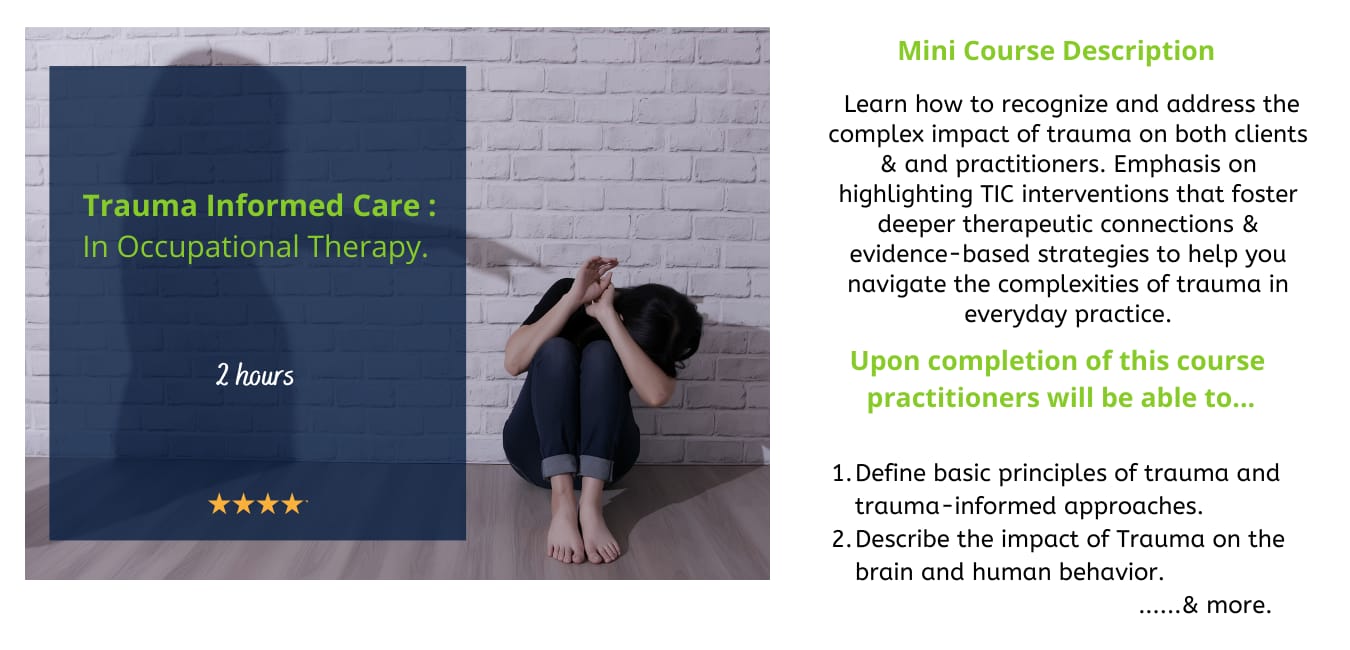 Dr Aditi the OT Trauma informed Care in OT Course Title Screen