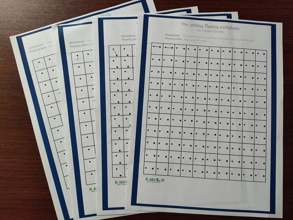 Dr. Aditi the OT - Photo of Worksheets for A Pre-Writing Skills Plan